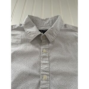 Michael Kors Women's Slim Fit Short Sleeve Shirt‎ XL White Gray Floral